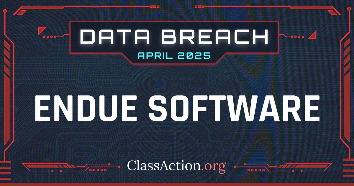 $870,000 Endue Software data breach class action settlement